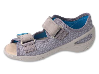 Befado Sunny 065X180 Бебешки сандали с кожена стелка, Светлосиви