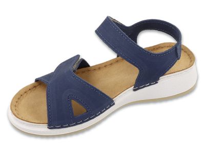 Дамски кожени ортопедични сандали Befado Home&Go, Сини