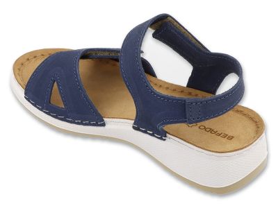 Дамски кожени ортопедични сандали Befado Home&Go, Сини