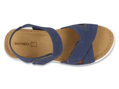 Дамски кожени ортопедични сандали Befado Home&Go, Сини
