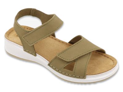 Дамски кожени ортопедични сандали Befado Home&Go, Зелени