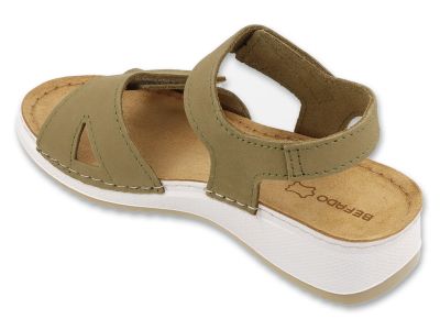 Дамски кожени ортопедични сандали Befado Home&Go, Зелени