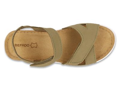 Дамски кожени ортопедични сандали Befado Home&Go, Зелени