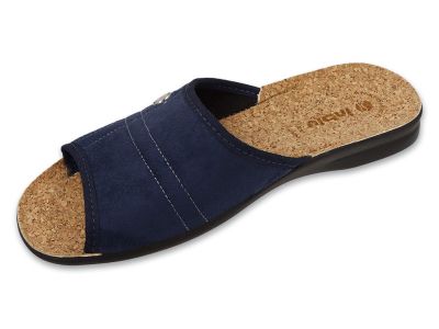 Луксозни домашни чехли с коркова стелка Inblu 155M027, Сини