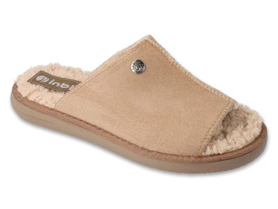 Луксозни домашни чехли с отворени пръсти Inblu 155D160, Бежови