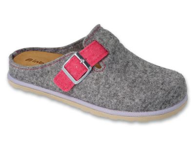 Луксозни дамски чехли с анатомична кожена стелка Inblu 155D138, Сиви