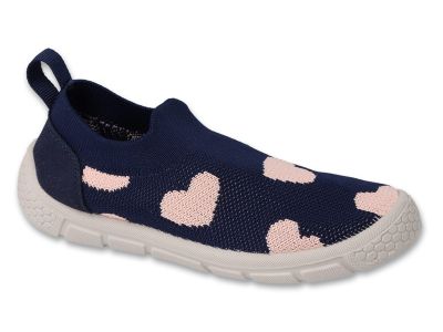 Befado Honey 102X020 Детски пантофи slip-on cut, Сини със сърчица