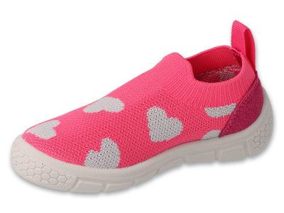 Befado Honey 102X019 Детски пантофи slip-on cut, Розови със  сърчица