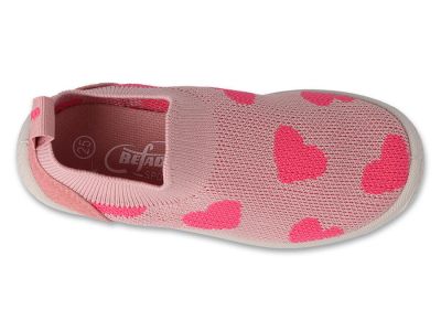 Befado Honey 102X018 Детски пантофи slip-on cut, Розови със  сърчица