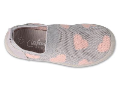 Befado Honey 102X021 Детски пантофи slip-on cut, Сиви със сърчица