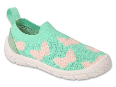 Befado Honey 102X003 Детски пантофи slip-on cut, Резедави с пеперуди