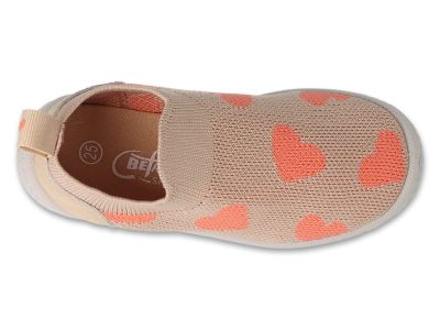 Befado Honey 102X022 Детски пантофи slip-on cut, Бежови със сърчица