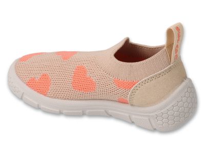 Befado Honey 102X022 Детски пантофи slip-on cut, Бежови със сърчица