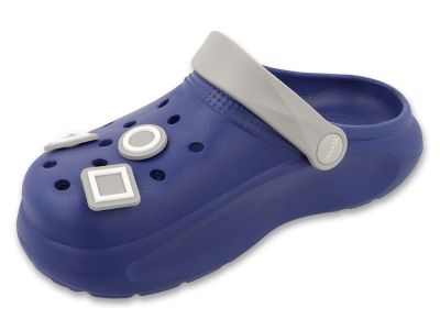 Детски кроксове Befado Pixel 159Y127 - сини с подвижни апликации (геометрични фигури)