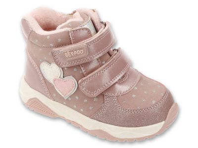 Детски боти Befado ICE HEART – розови, с двойно велкро и цип
