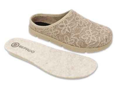 Дамски филцови пантофи Befado Home & Go 155D235 - бежови