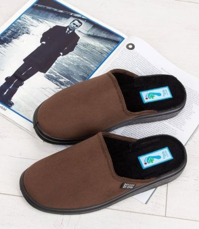 Мъжки домашни чехли за широк крак Dr Orto 132M009, Кафяви