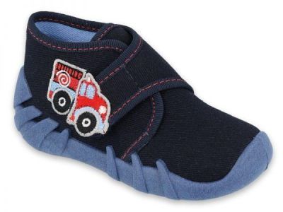 Бебешки текстилни обувки Befado Speedy 523P017, Тъмносини с коли