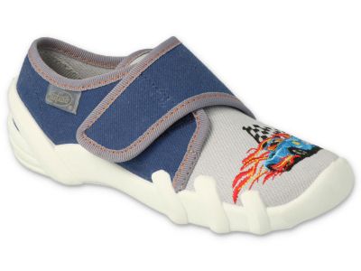 Бебешки текстилни обувки Befado Skate110P449, Тъмносини с коли