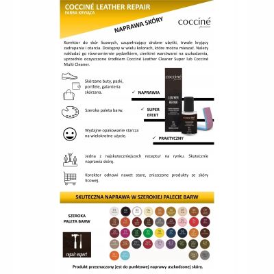 Coccinè Leather Repair Шоколадово-кафяв ретуш-коректор за кожени обувки, колани, портфейли, чанти