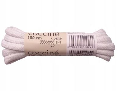 Coccinè Кръгли връзки за обувки 100 см, Бели