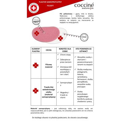 Cамозалепващи филцови пластири против ожулвания Coccinè Filsoft, 2 бр.