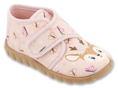 Befado Flexi B-soft System 465P223 Бебешки пантофки с пяна, Розови със сърнички