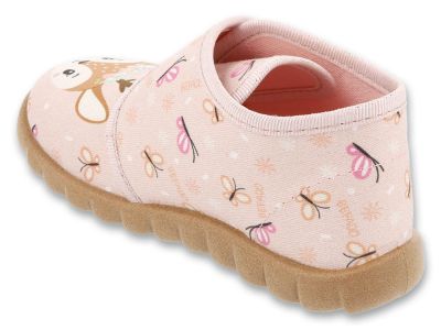 Befado Flexi B-soft System 465P223 Бебешки пантофки с пяна, Розови със сърнички