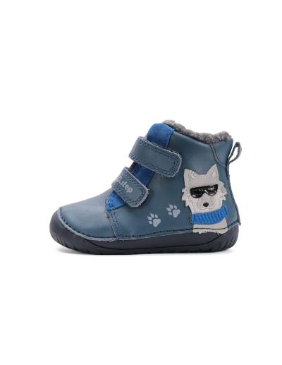 Бебешки топли боти D.D.Step Boy Barefoot W070-52893, Тъмносини