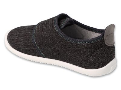 Befado Softer Barefoot 902X042 Детски пантофи с кожена стелка, Черни с футболна топка