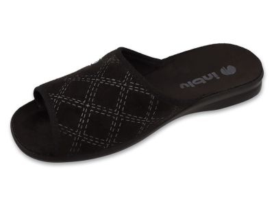 Луксозни домашни чехли с отворени пръсти Inblu 155M003, Черни