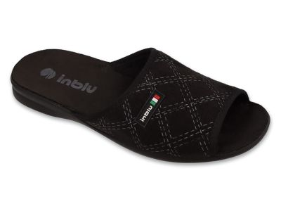 Луксозни домашни чехли с отворени пръсти Inblu 155M003, Черни