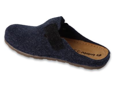 Мъжки домашни чехли с кожена стелка Inblu 155M016, Сини