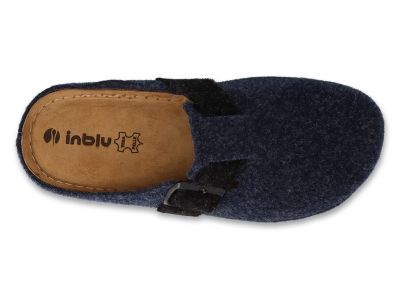 Мъжки домашни чехли с кожена стелка Inblu 155M016, Сини