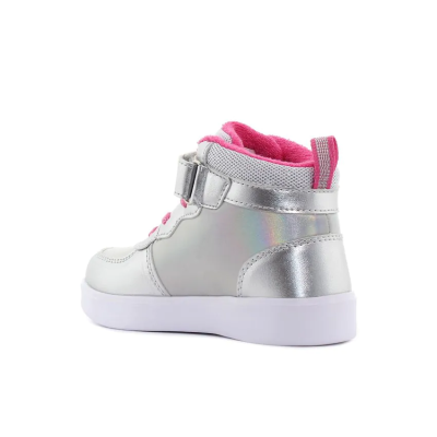 WINK RHEA STAR LED Детски светещи сникърси с мемори стелка, Сребърни