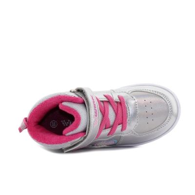WINK RHEA STAR LED Детски светещи сникърси с мемори стелка, Сребърни